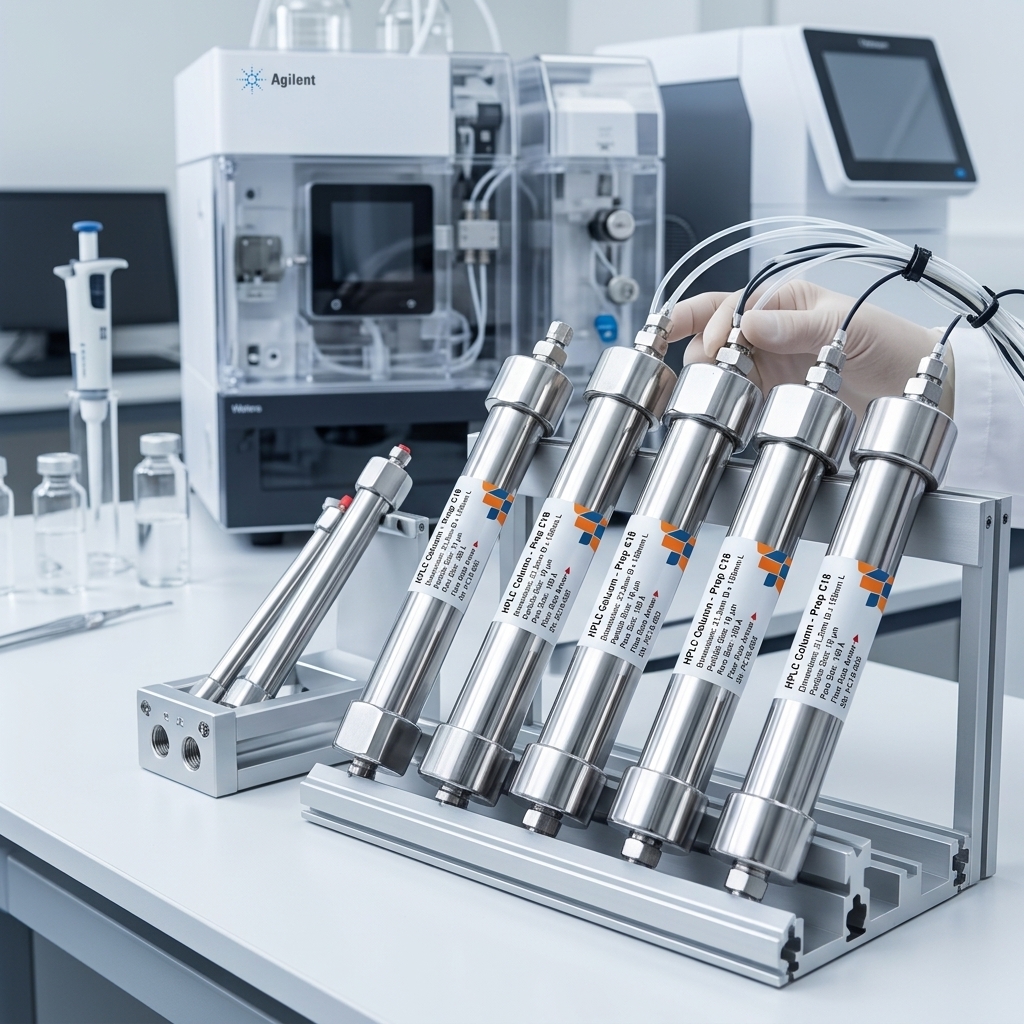 Purisep Bensil Columns in Laboratory Setting